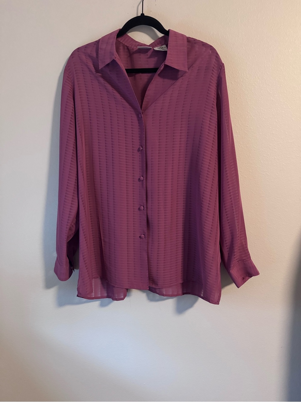 Dusty Mauve Plus Sheer Blouse